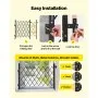 VEVOR Single Folding Security Gate, Lockable Scissor Gate with 360° Swivel Casters, Outdoor Barricade Steel Retractable Gates, for Entry Security, Garage, Warehouse & Pool, 66.93 x 51.57 in (W x H)