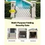 VEVOR Single Folding Security Gate, Lockable Scissor Gate with 360° Swivel Casters, Outdoor Barricade Steel Retractable Gates, for Entry Security, Garage, Warehouse & Pool, 66.93 x 51.57 in (W x H)