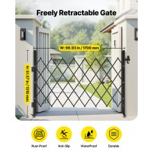 Single Folding Security Gate Lockable Scissor Gate 66.93 x 51.57 in (WxH)