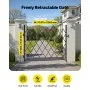 VEVOR Single Folding Security Gate, Lockable Scissor Gate with 360° Swivel Casters, Outdoor Barricade Steel Retractable Gates, for Entry Security, Garage, Warehouse & Pool, 70.87 x 63.39 in (W x H)