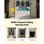 VEVOR Single Folding Security Gate, Lockable Scissor Gate with 360° Swivel Casters, Outdoor Barricade Steel Retractable Gates, for Entry Security, Garage, Warehouse & Pool, 126 × 197.5 cm (W × H)
