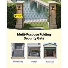 Single Folding Security Gate Lockable Scissor Gate 86.61 x 86.81 in (WxH)