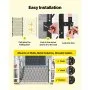 VEVOR Single Folding Security Gate, Lockable Scissor Gate with 360° Swivel Casters, Outdoor Barricade Steel Retractable Gates, for Entry Security, Garage, Warehouse & Pool, 94.49 x 86.81 in (W x H)