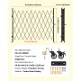 VEVOR Single Folding Security Gate, Lockable Scissor Gate with 360° Swivel Casters, Outdoor Barricade Steel Retractable Gates, for Entry Security, Garage, Warehouse & Pool, 2400 x 2205 mm (W x H)