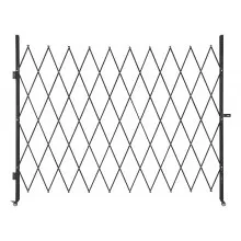 VEVOR Single Folding Security Gate, Lockable Scissor Gate with 360° Swivel Casters, Outdoor Barricade Steel Retractable Gates, for Entry Security, Garage, Warehouse & Pool, 94.49 x 86.81 in (W x H)