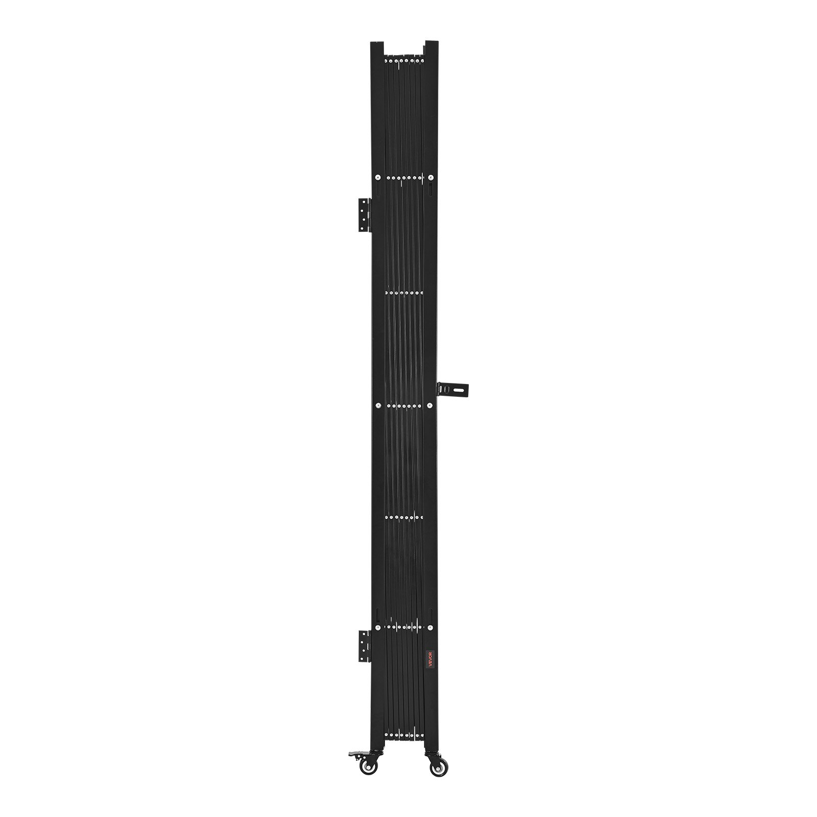 VEVOR Single Folding Security Gate, Lockable Scissor Gate with 360° Swivel Casters, Outdoor Barricade Steel Retractable Gates, for Entry Security, Garage, Warehouse & Pool, 2400 x 2205 mm (W x H)