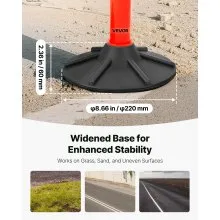 VEVOR 2 Packs Traffic Delineator Posts 34 in Safety Cones Weighted Base & Chains