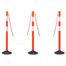 VEVOR 3 Packs Traffic Delineator Posts 34 in Safety Cones Weighted Base & Chains