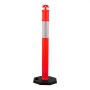 VEVOR 3 Pack Traffic Delineator Posts, 1140 mm Traffic Safety Cones with Weighted Base and Reflective Strips, Heavy Duty Delineator Posts for Construction Site, Parking Lot, Crowd Control, Red