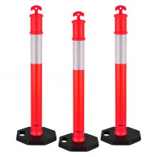 VEVOR 3 Packs Traffic Delineator Posts 48 in Traffic Safety Cones Weighted Base