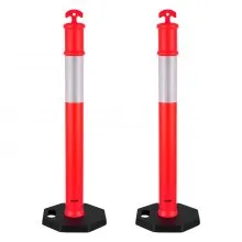 VEVOR 2 Packs Traffic Delineator Posts 48 in Traffic Safety Cones Weighted Base