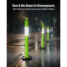 VEVOR 3 Packs Traffic Delineator Posts 48 in Safety Cones Weighted Base Green