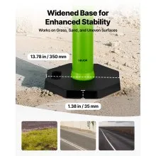 VEVOR 3 Packs Traffic Delineator Posts 48 in Safety Cones Weighted Base Green