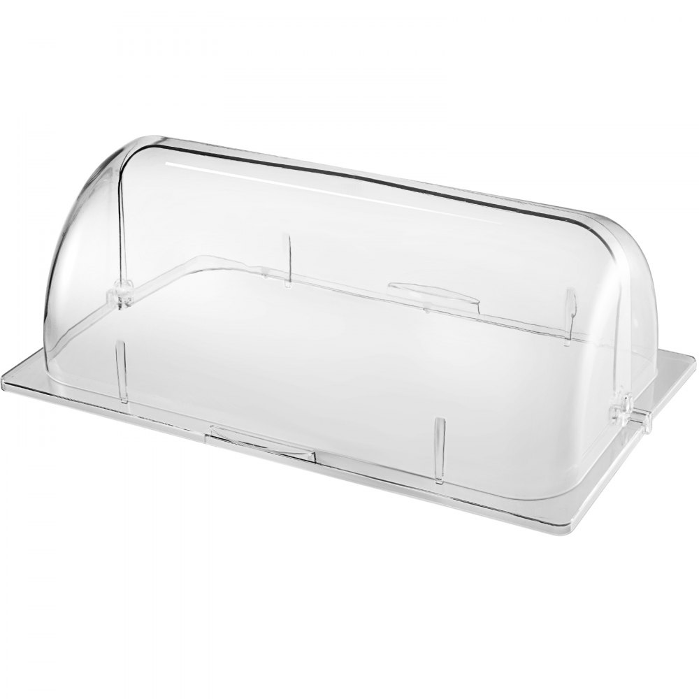 VEVOR 4 Packs Chafing Dish Cover Clear 21"x13"x17" Full Size Roll Top Chafing Dish Clear Plastic Bakery Pan Display Cover