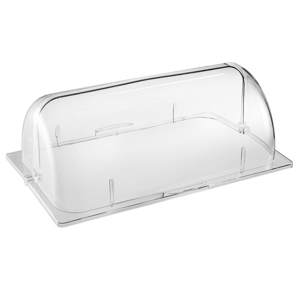 6 PACK Full Size Roll Top Chafing Dish Clear Plastic Bakery Pan Display Cover 21"x13"x17" (LxWxH) of Set
