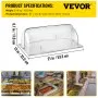 VEVOR 6 Packs Chafing Dish Cover Clear 21"x13"x17" Full Size Roll Top Chafing Dish Clear Plastic Bakery Pan Display Cover