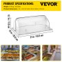 6 PACK Full Size Roll Top Chafing Dish Clear Plastic Bakery Pan Display Cover 21"x13"x17" (LxWxH) of Set