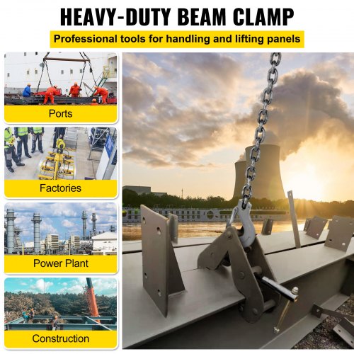 VEVOR Beam Clamp 2200lbs/1ton Capacity I Beam Lifting Clamp 3inch-9inch Opening Range Beam Clamps for Rigging Heavy Duty Steel Beam Clamp Tool Beam Hangers for Lifting Rigging(1 ton)