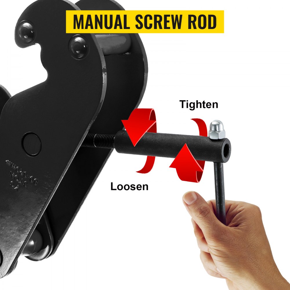 VEVOR Beam Clamp 2200lbs/1ton Capacity I Beam Lifting Clamp 3inch-9inch Opening Range Beam Clamps for Rigging Heavy Duty Steel Beam Clamp Tool Beam Hangers for Lifting Rigging(1 ton)