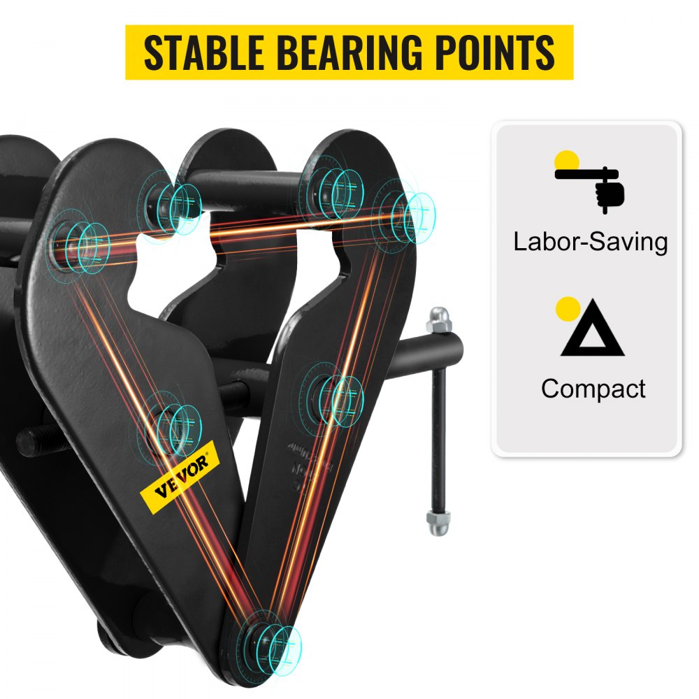 VEVOR Beam Clamp 2200lbs/1ton Capacity I Beam Lifting Clamp 3inch-9inch Opening Range Beam Clamps for Rigging Heavy Duty Steel Beam Clamp Tool Beam Hangers for Lifting Rigging(1 ton)