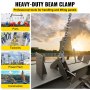 VEVOR Beam Clamp 4400lbs/2ton Kapasiteetti I-palkki nostopuristin 3-9 tuuman avautumisalue palkkikiinnikkeet takilaa varten Heavy Duty -teräspalkkikiinnike Työkalupalkkien ripustimet takilan nostamiseen (2 tonnia)