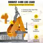 VEVOR Beam Clamp 4400lbs/2ton Capacity, I Beam Lifting Clamp 3inch-9inch, Opening Range Beam Clamps for Rigging, Heavy Duty Steel Beam Clamp Tool, Beam Hangers for Lifting Rigging, in Yellow