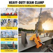VEVOR Beam Clamp I Beam Lifting Clamp 2 ton Heavy Duty Beam Hangers in Yellow