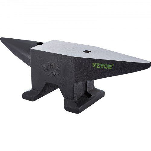 VEVOR Cast Iron Anvil, 110 Lbs(50kg) Single Horn Anvil with Large Countertop and Stable Base, High Hardness Rugged Round Horn Anvil Blacksmith, for Bending, Shaping
