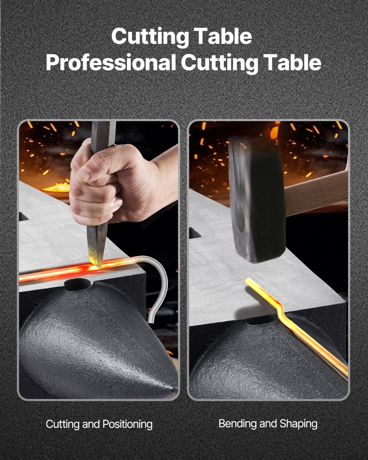 VEVOR Cast Iron Anvil, 105 Lbs Single Horn Anvil with Large Countertop and Stable Base, High Hardness Rugged Round Horn Anvil Blacksmith, for Bending, Shaping