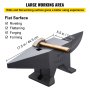 VEVOR Cast Iron Anvil, 132 Lbs(60kg) Single Horn Anvil with Large Countertop and Stable Base, High Hardness Rugged Round Horn Anvil Blacksmith, for Bending, Shaping