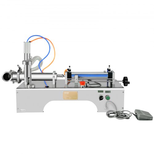 VEVOR Horizontal Pneumatic Liquid Filling Machine 10-300ml, Pneumatic Bottle Filling Machine Single Head, Semi-automatic Liquid Filler 0.4-0.6MP Air Pressure for Oil Water Liquids