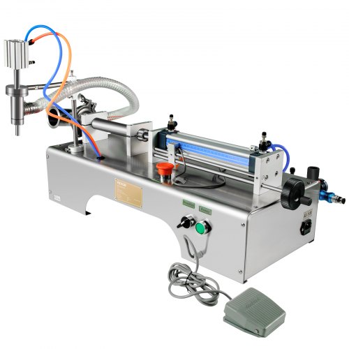 VEVOR Horizontal Pneumatic Liquid Filling Machine 10-300ml, Pneumatic Bottle Filling Machine Single Head, Semi-automatic Liquid Filler 0.4-0.6MP Air Pressure for Oil Water Liquids