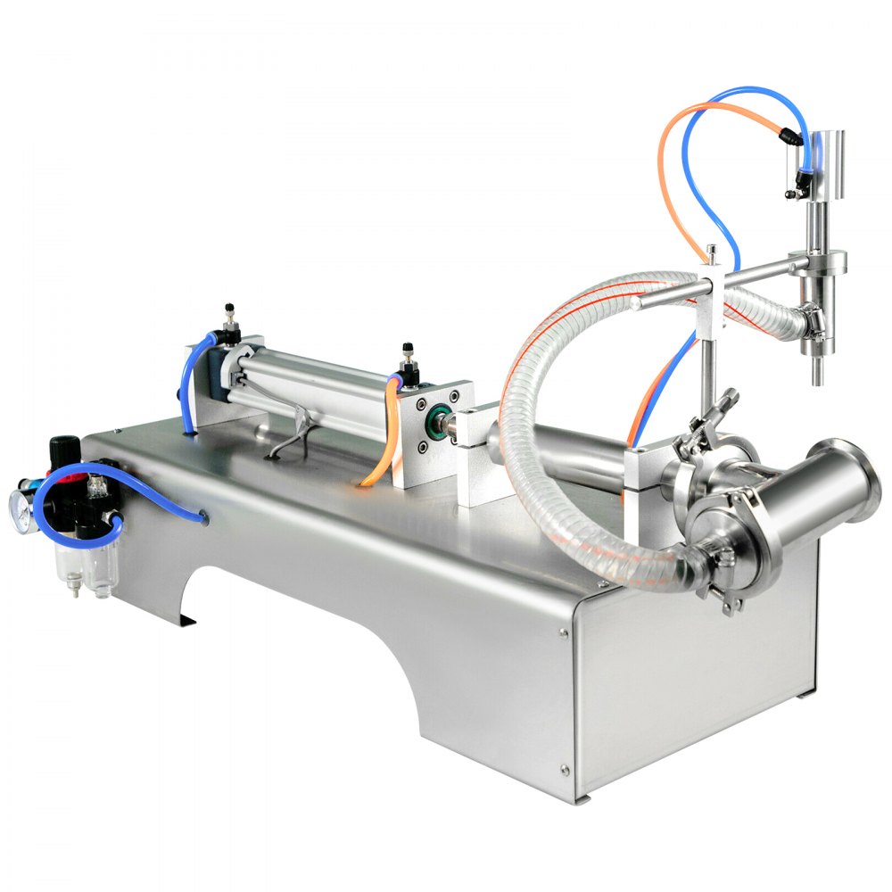 VEVOR Máquina de llenado de líquidos neumática horizontal 10-300 ml, máquina de llenado de botellas neumática de un solo cabezal, llenador de líquidos semiautomático 0.4-0.6MP Presión de aire para líquidos de agua y aceite