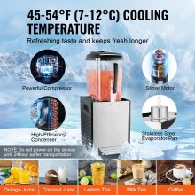 VEVOR Commercial Beverage Dispenser 12L Cold Juice Ice Drink Dispenser for Party