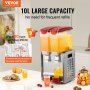 VEVOR Commercial Beverage Dispenser 10L x 2 Tanks Cold Juice Ice Drink Dispenser