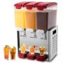 Dispensador de bebidas comerciales VEVOR, 10 l x 3 tanques, dispensador de bebidas frías, jugos y hielo