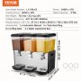 VEVOR Commercial Beverage Dispenser 18L x 3 Tanks Cold Juice Ice Drink Dispenser