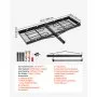 VEVOR Hitch Cargo Carrier with Bike Racks, 1580 x 510 x 80 mm Hitch Mount Cargo Carrier for 2 Mountain Bikes, 227KG Capacity High-Strength Steel Rear Luggage Basket Fits 2" Receiver for SUVs Pickups