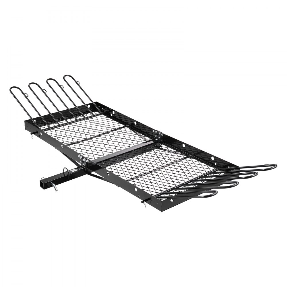 VEVOR Hitch Cargo Carrier with Bike Racks, 1580 x 685 x 80 mm Hitch Mount Cargo Carrier for up to 4 Mountain Bikes, 227KG Capacity High-Strength Steel Rear Luggage Basket Fits 2" Receiver for SUV Pickups