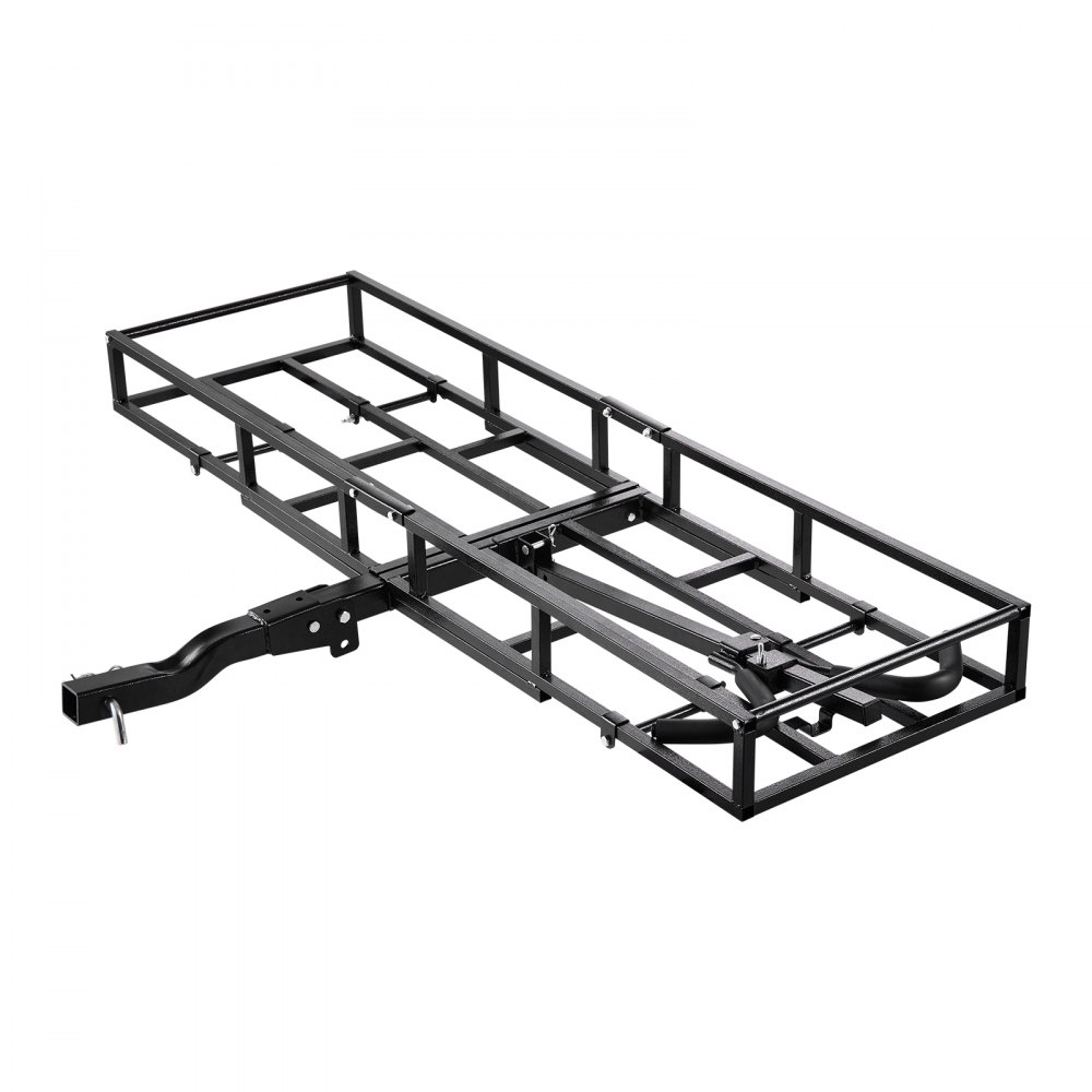 VEVOR Hitch Cargo Carrier Bike Rack, 1672 x 500 x 145 mm Folding Hitch Mount Cargo Carrier for 2 Fat Tire/Mountain Bikes, 227KG Capacity High-Strength Luggage Basket Fits 2" Receiver for SUV Pickups