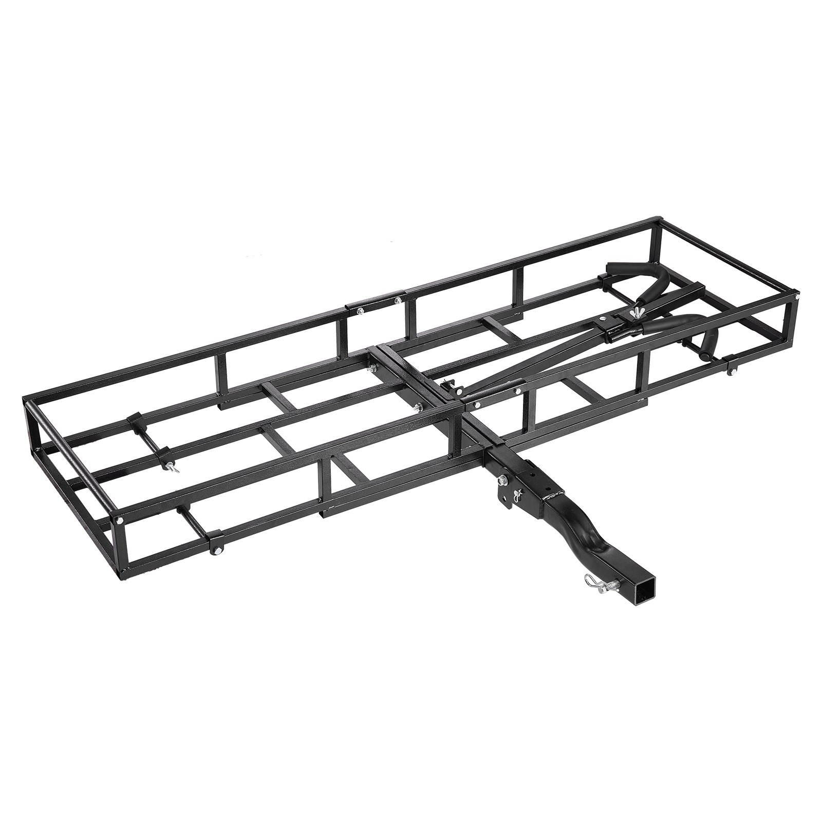 VEVOR Hitch Cargo Carrier Bike Rack, 1672 x 500 x 145 mm Folding Hitch Mount Cargo Carrier for 2 Fat Tire/Mountain Bikes, 227KG Capacity High-Strength Luggage Basket Fits 2" Receiver for SUV Pickups