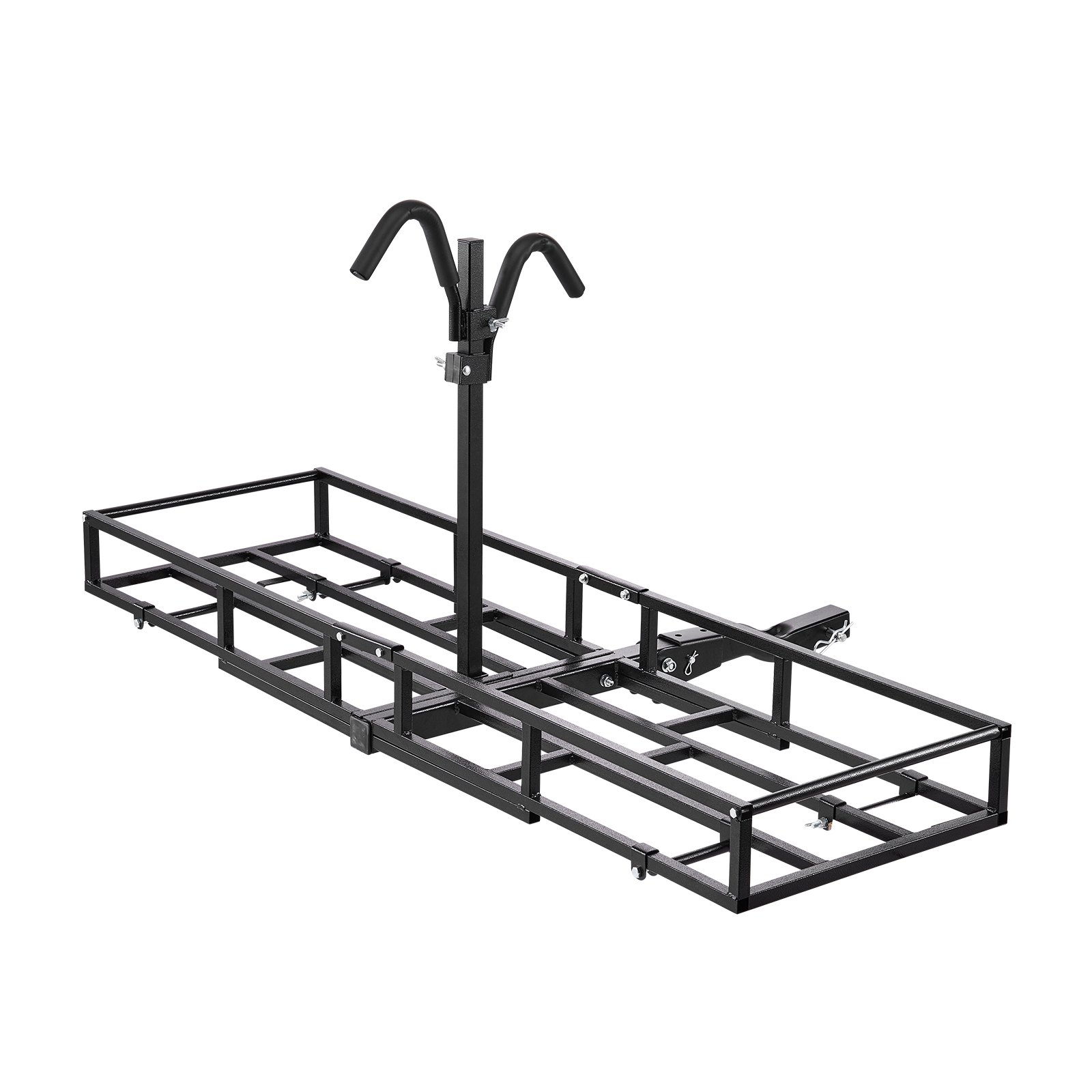 VEVOR Hitch Cargo Carrier Bike Rack, 1672 x 500 x 145 mm Folding Hitch Mount Cargo Carrier for 2 Fat Tire/Mountain Bikes, 227KG Capacity High-Strength Luggage Basket Fits 2" Receiver for SUV Pickups