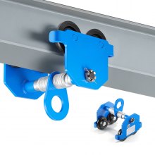 VEVOR Manual Trolley, 2200 lbs/1 Ton Load Capacity, Push Beam Trolley with Dual Wheels, Adjustable for I-Beam Flange Width 2.4" to 7", Heavy Duty Carbon Steel Garage Hoist for Straight & Curved I Beam