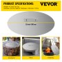 Fireglass Stainless Steel Cover For Fire Pit Pan 20" Diameter