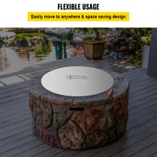 VEVOR Fire Pit Lid Round 20 Inch Fire Pit Ring Lid 1.5 mm Thick 304 Stainless Steel Fire Pit Burner Cover for Round Patio Fire Pit