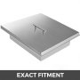 VEVOR Fire Pit Lid 21 x 21 Inch 1.5mm Thick 430 Stainless Steel Fire Pit Burner Cover Square Fire Pit Lid for Drop-in Fire Pit Pan