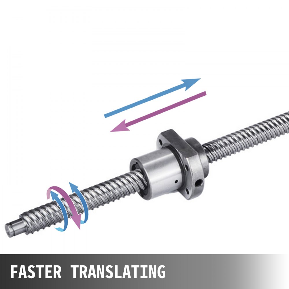 VEVOR Ball Screw SFE1616-650mm Anti-Backlash Ballscrew with Ball Nut Ball Screws for CNC Grinding Machine
