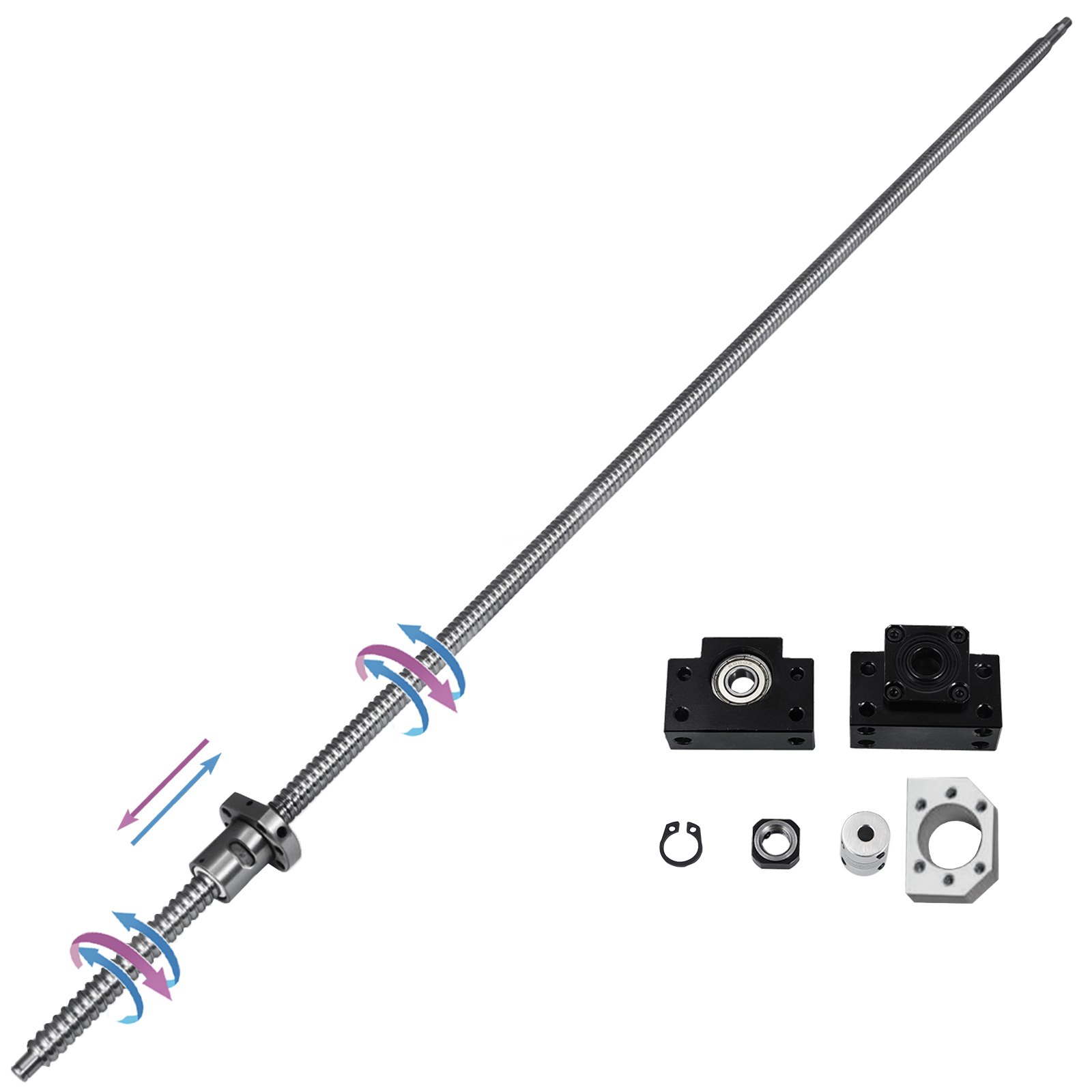 VEVOR SFU1605-1500mm & BK12/BF12 End Support CNC Ball screw AU