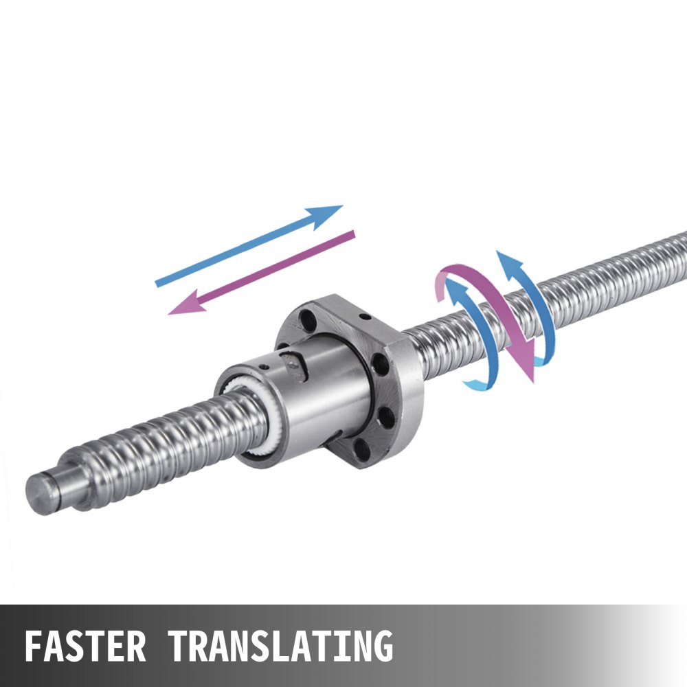 VEVOR Ballscrew Anti-Backlash SFU1605 500mm Ballscrew kit + BK and BF12 Kit with Ball Nuts + Screw Nut Housing for CNC Route Grinding Machine
