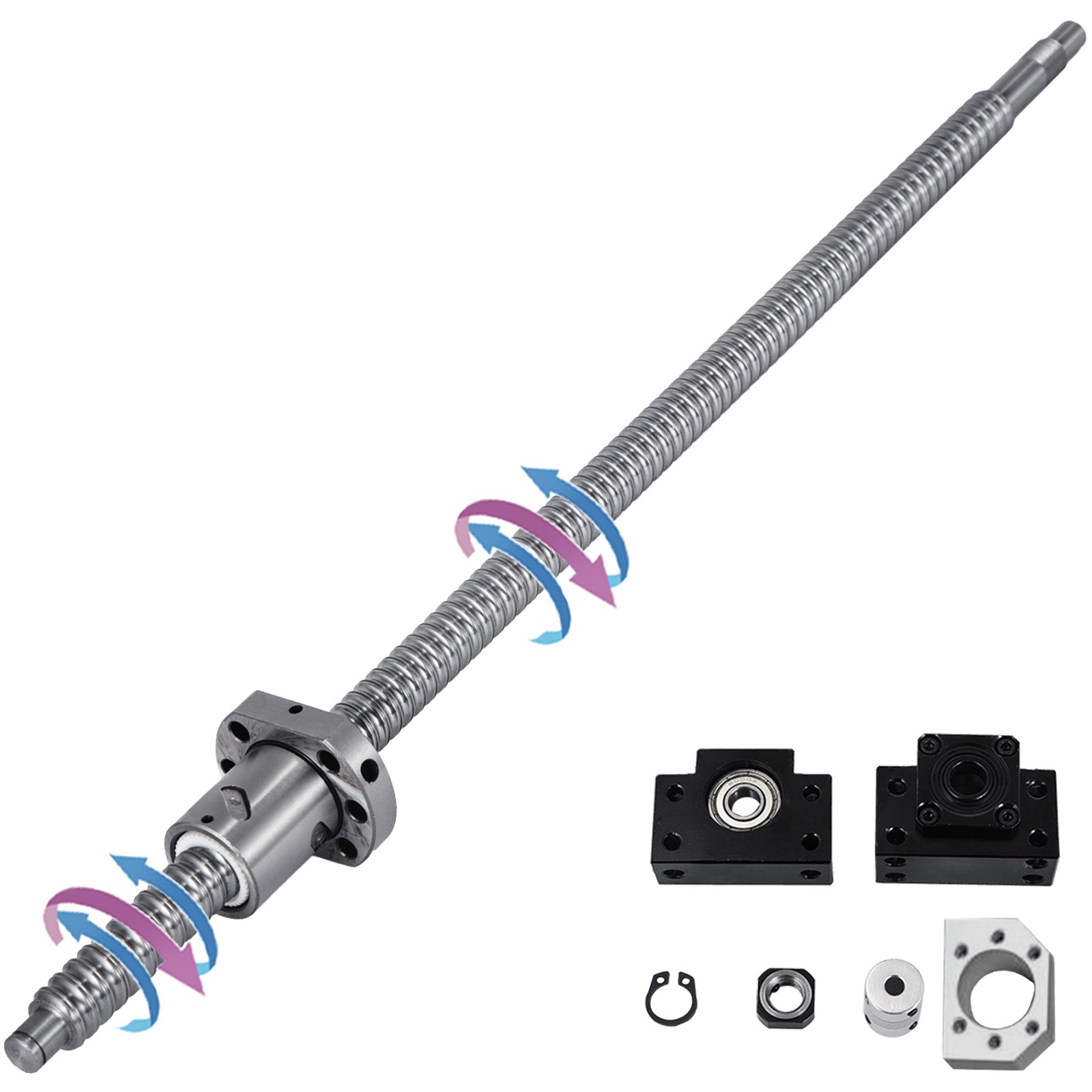 Anti-backlashed Ball screw SFU1605 500 RM1605 CNC Set Ball Nut Screw Nut Housing